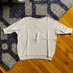 Lou & Grey White Short Sleeve Sweater
